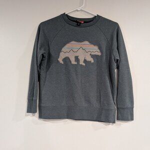 Patagonia Bear Graphic Long Sleeve Sweatshirt Blue Size Medium